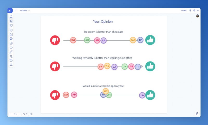 Sliding Scale Semantics - Ice Breaker - Miro Game 