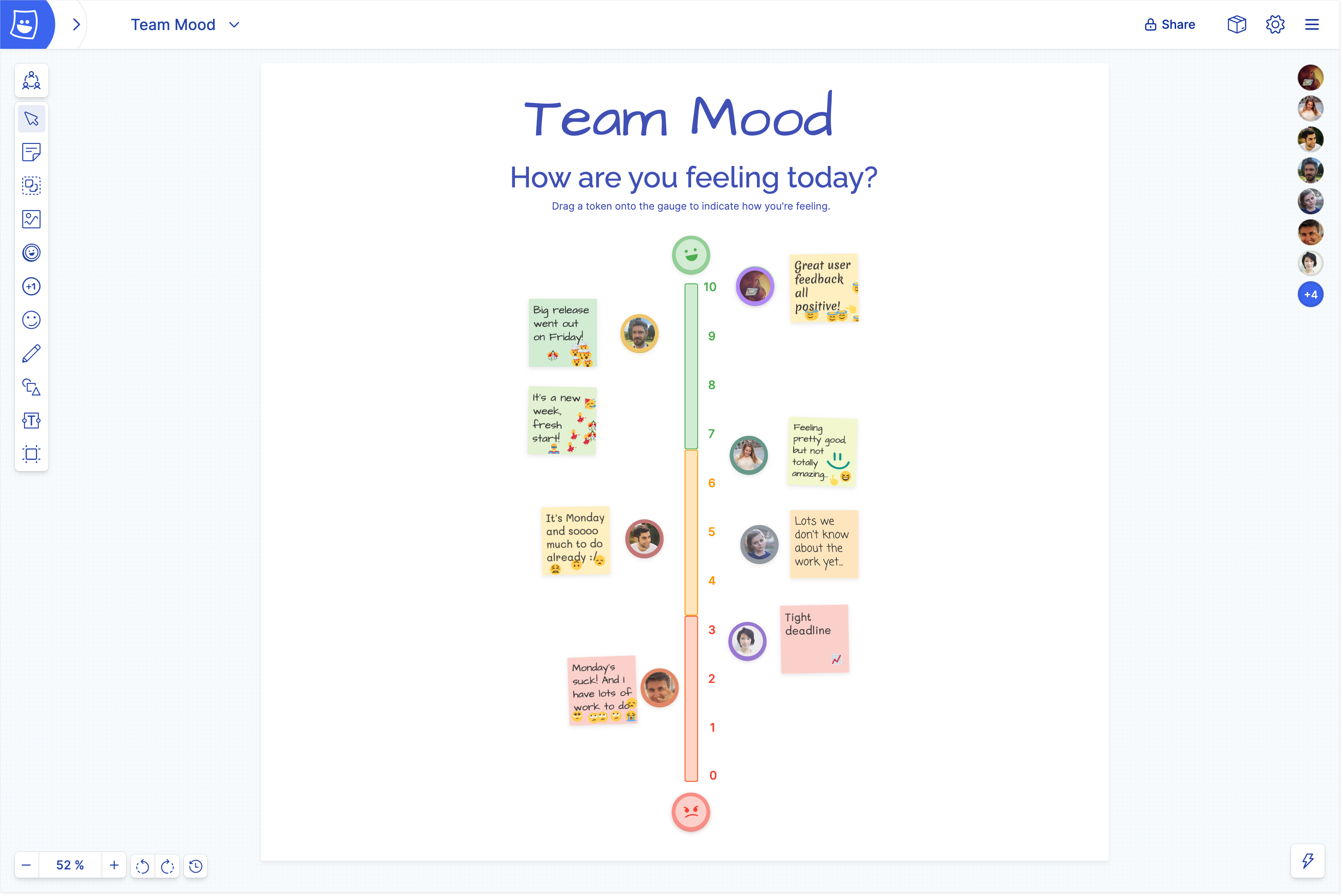 Use a Team Mood icebreaker to gauge readiness for the meeting!