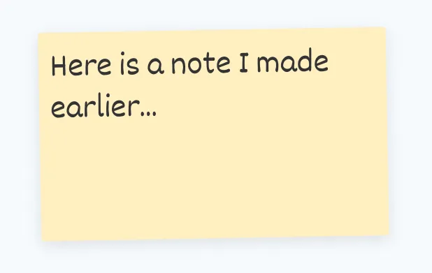A sticky note in an awesome app